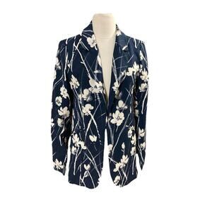 Cynthia Rowley Women’s Blazer Sz S New Blue Floral Jacket Career‎